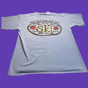 Keystone Colorado Just Ski T Shirt Blue E.M.I. USA Resort 2 Sided Graphic 90s